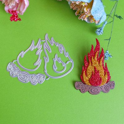 Metal Die Cuts,6.2x8.4cm Beautiful Bonfires Flames Firewood Cutting Dies Embossed Card Photo Album Decoration Handmade Crafts