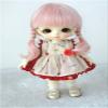 Lati Yellow Mohair Toy Wigs JD143 5-6inch 13-15cm Short Twins Braids Anna BJD Hair OB11 1/8 Doll Accessories (Pink) view 1
