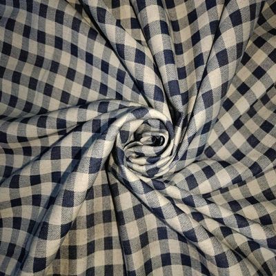 100% Cotton Denim Fabric 58" Wide Available in SIX Styles [Cream Plaids]