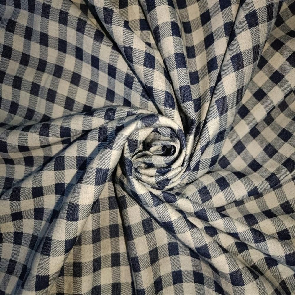 100% Cotton Denim Fabric 58" Wide Available in SIX Styles [Cream Plaids]