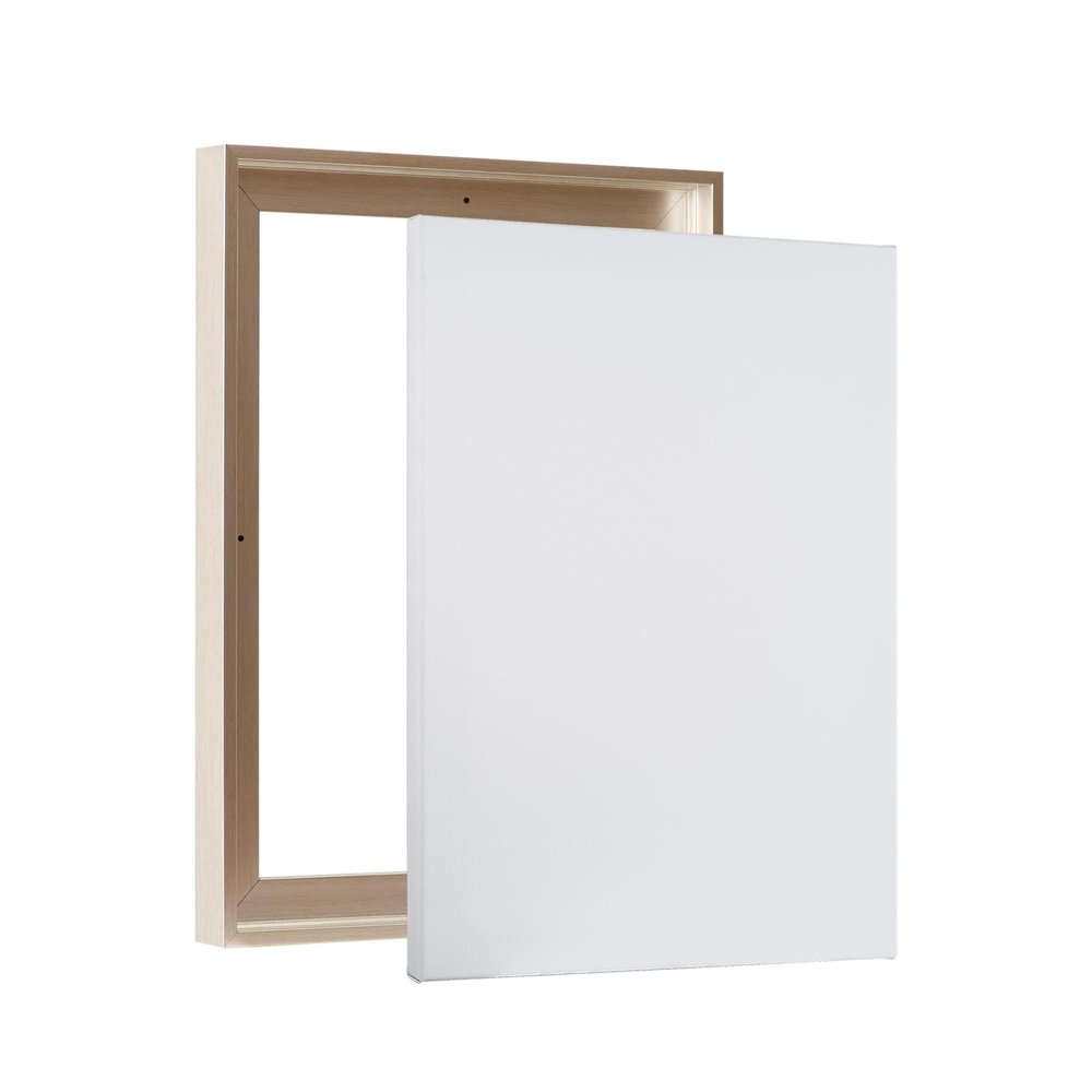 PIXY CANVAS Value Pack of 11x17 Stretched Canvas 3/4 (0.75) inch deep and Floater Frame for Your Paintings/Artwork/Wall Art/Wall Decor (Champagne, 11 x 17 inch, Portrait)