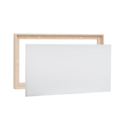 PIXY CANVAS Value Pack of 18x36 Stretched Canvas 3/4 (0.75) inch deep and Floater Frame for Your Paintings/Artwork/Wall Art/Wall Decor (Nordic White Oak, 18 x 36 inch, Landscape)