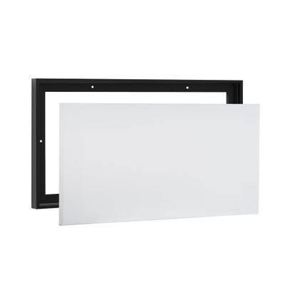 PIXY CANVAS Value Pack of 14x16 Stretched Canvas 3/4 (0.75) inch deep and Floater Frame for Your Paintings/Artwork/Wall Art/Wall Decor (Black, 14 x 16 inch, Landscape)