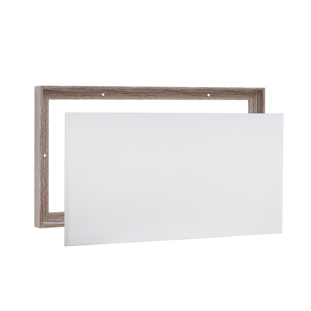 PIXY CANVAS Value Pack of 20x32 Stretched Canvas 3/4 (0.75) inch deep and Floater Frame for Your Paintings/Artwork/Wall Art/Wall Decor (Gray Oak, 20 x 32 inch, Landscape)