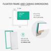 PIXY CANVAS Value Pack of 20x32 Stretched Canvas 3/4 (0.75) inch deep and Floater Frame for Your Paintings/Artwork/Wall Art/Wall Decor (White, 20 x 32 inch, Landscape) view 2