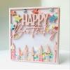 Lapoo Words Cutting Die for Scrapbooking - Durable, Cut Stencils for DIY Scrapbook Photo Album Decorative Paper Card, Card Making Supplies Party Wedding Decorations (Happy Birthday 5.5 x 4.3 in) view 1