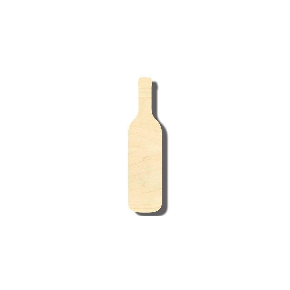Unfinished Wood Wine Bottle Shape Craft up to 46" DIY 12" / 1/8"