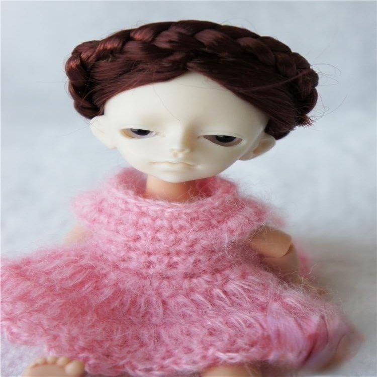 1/12 Doll Wigs JD101 4-5inch 11-13cm Tymoshenk Character Synthetic Mohair Tiny Doll Wigs. (Wine Red sm35)