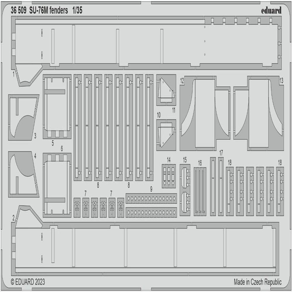 Eduard Sprue Brothers 1:35 PE - Su-76M Fenders (ZVE kit), EDU36509