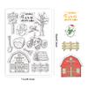 CRASPIRE Farm Clear Rubber Stamps Christmas Snowman Signpost Haystack Tractor Tree Fence Birdie Word Transparent Vintage Postmark Silicone Seals Stamp Journaling Card Making DIY Scrapbooking view 2