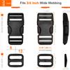 HISUNTEC Buckles for 3/4" Straps: 6 set Side Release Buckle and 12 pcs Tri-Glide Sliders Fit 0.75 inch (20 mm) Wide Nylon Webbing, Plastic Snap Clips Quick Fasteners Replacement Dual Adjustable view 2