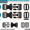 HISUNTEC Buckles for 3/4" Straps: 6 set Side Release Buckle and 12 pcs Tri-Glide Sliders Fit 0.75 inch (20 mm) Wide Nylon Webbing, Plastic Snap Clips Quick Fasteners Replacement Dual Adjustable view 4