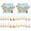 NBEADS 24 Pcs Cat Rabbit Stitch Markers, Flower Moon Enamel Crochet Stitch Marker 304 Stainless Steel Clasps Locking Stitch Marker for Knitting Weaving Sewing Jewelry Making view 1