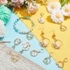 NBEADS 24 Pcs Cat Rabbit Stitch Markers, Flower Moon Enamel Crochet Stitch Marker 304 Stainless Steel Clasps Locking Stitch Marker for Knitting Weaving Sewing Jewelry Making view 4