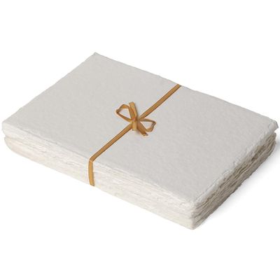 Egyptian Cotton Vintage Paper - 400 GSM, 40 Sheets, Deckled Edge, Textured for Drawing & Sketching