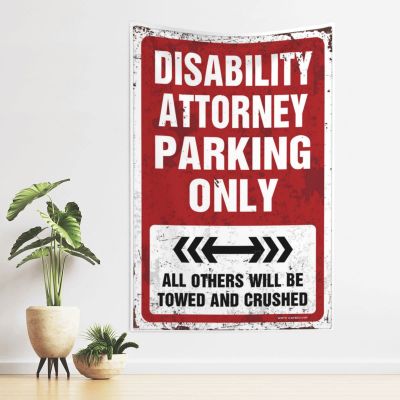 CakJuice Man Cave Decorations Disability Attorney Parking Only Tapestry Funny Bedroom Decor Boys Room Decor Teenager (Size : 100X150CM)