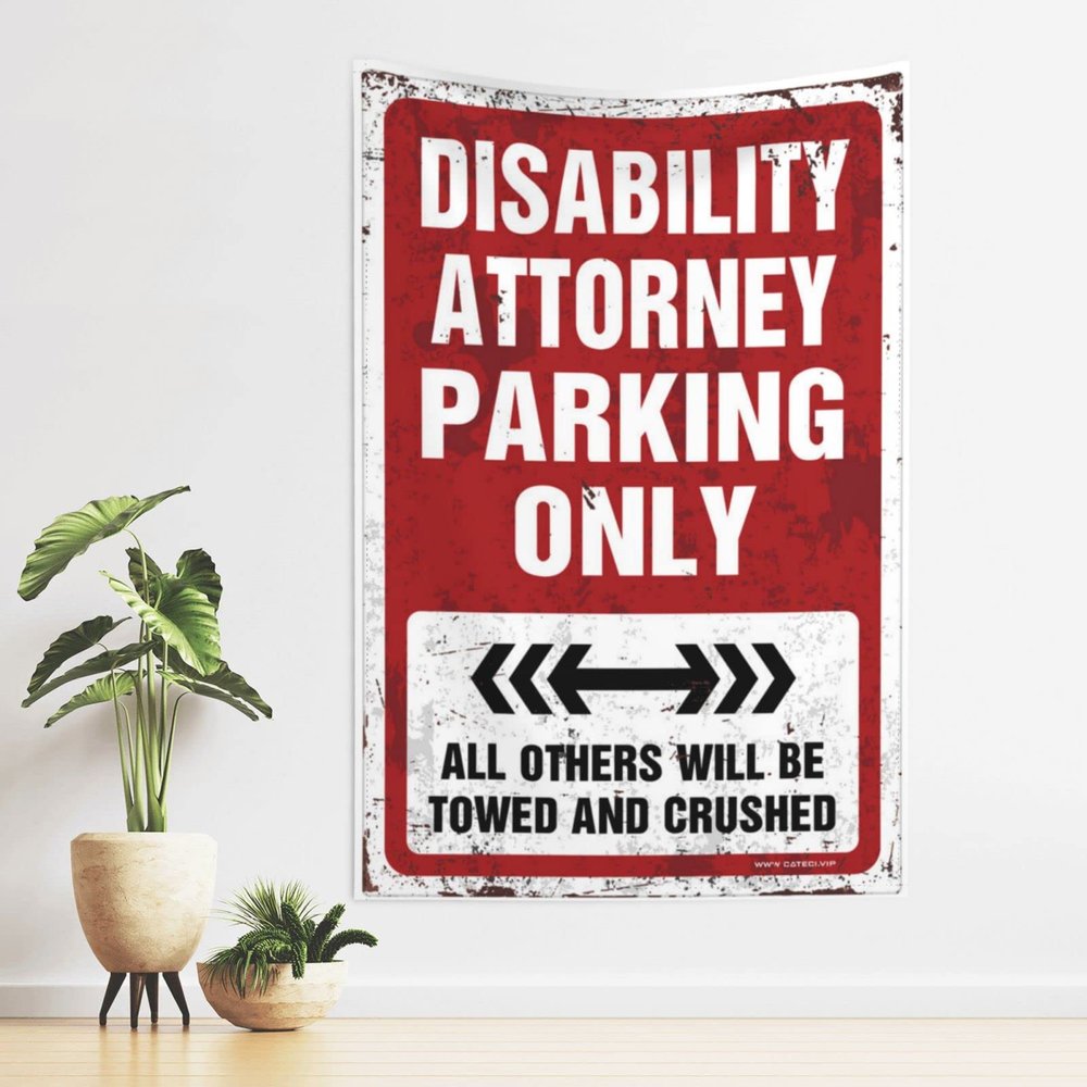 CakJuice Man Cave Decorations Disability Attorney Parking Only Tapestry Funny Bedroom Decor Boys Room Decor Teenager (Size : 100X150CM)