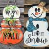 Snowman OR Pumpkin Stack Without stem, Reversible Shape, Fall Shape, Winter Shape, Unfinished Cutout, Build-A-Cross view 4