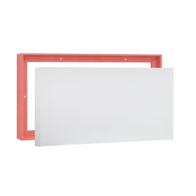 PIXY CANVAS Value Pack of 27x40 Stretched Canvas 1-1/2 (1.5) inch deep and Floater Frame for Your Paintings/Artwork/Wall Art/Wall Decor (Pastel Red/Pink, 27 x 40 inch, Landscape)