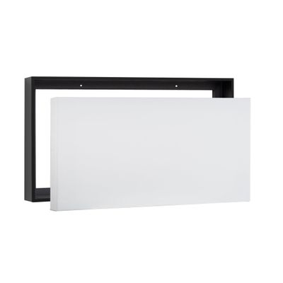 PIXY CANVAS Value Pack of 10x12 Stretched Canvas 1-1/2 (1.5) inch deep and Floater Frame for Your Paintings/Artwork/Wall Art/Wall Decor (Black, 10 x 12 inch, Landscape)