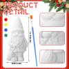 Barydat 4 Sets Spring Ceramic Gnomes to Paint Ready to Paint Your Own Gnome with Brush 5 Inches Arts Crafts for Adults Xmas DIY Figurines Kit view 2
