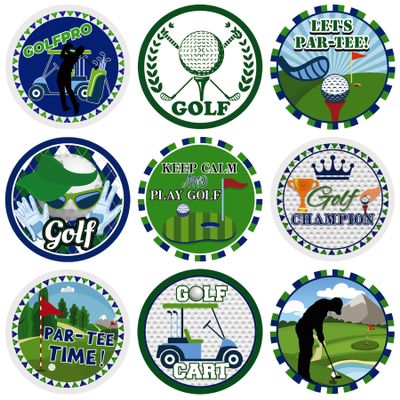 20 Sheets Sports Party Round Sticker Labels Decoration, Par Tee Golf Decals Party Supplies Favors, Round Golf Envelope Seals Paster for Party Decorations (1.5 Inches)