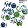 20 Sheets Sports Party Round Sticker Labels Decoration, Par Tee Golf Decals Party Supplies Favors, Round Golf Envelope Seals Paster for Party Decorations (1.5 Inches) view 2