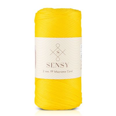 Sensy Premium 2mm 251 Yards Polyester Rope 100% Polypropylene Cord Macrame Cord 2mm Crochet Bag Cord Macrame Rope Crochet Thread for Knitter (Yellow)
