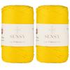 2 Skeins of Sensy Premium 5mm 104 Yards Polyester Rope 100% Polypropylene Cord Macrame Cord 5mm Crochet Bag Cord Macrame Rope Crochet Thread Gift for Knitter (Yellow) view 1