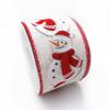 Designers Shop Christmas Holiday Snowman Wired Edge Ribbon 2.5 x 10 Yard for DIY Crafting, Home Dcor (Red Scarf) view 2