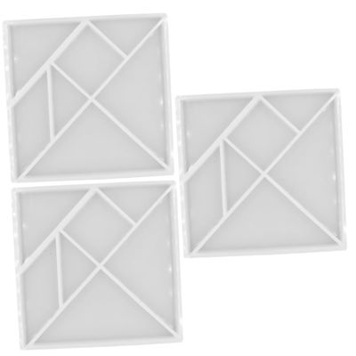 EXCEART Silicone Tangram Mold 4.52 Inch Flexible Transparent Epoxy Resin Mould for DIY Jigsaw Puzzle Crafting and Jewelry Making Accessories Set of 3