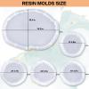 Resin Oval Tray Molds,Large Silicone Tray Molds with 4Pcs Silicone Coaster Molds for Epoxy Resin Casting,DIY Resin Crafts,Home Decoration view 2
