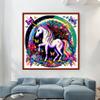 Dimensean Stamped Cross Stitch Kits Full Range of Embroidery Patterns Starter Kits for Beginners Adult DIY Cross Stitches Needlepoint Kits 11CT-Unicorn Flowers 17.7x17.7 inch view 2