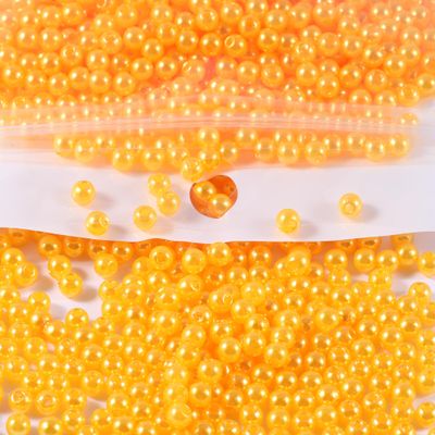 1200pcs Pearl Beads for Crafts, 6mm Round Pearl Beads with Hole for Jewelry Making DIY Craft Bracelet Necklace and Vase Filler Yellow