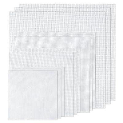 XEmbro 12 PCS Aida Cloth 14 Count, 4 Sizes White Cross Stitch Fabric for Craft Embroidery, Classic Reserve Aida Cloth for Embroidery Beginner, Needlework, Cross Stitch (5.9 to 11.8inch)