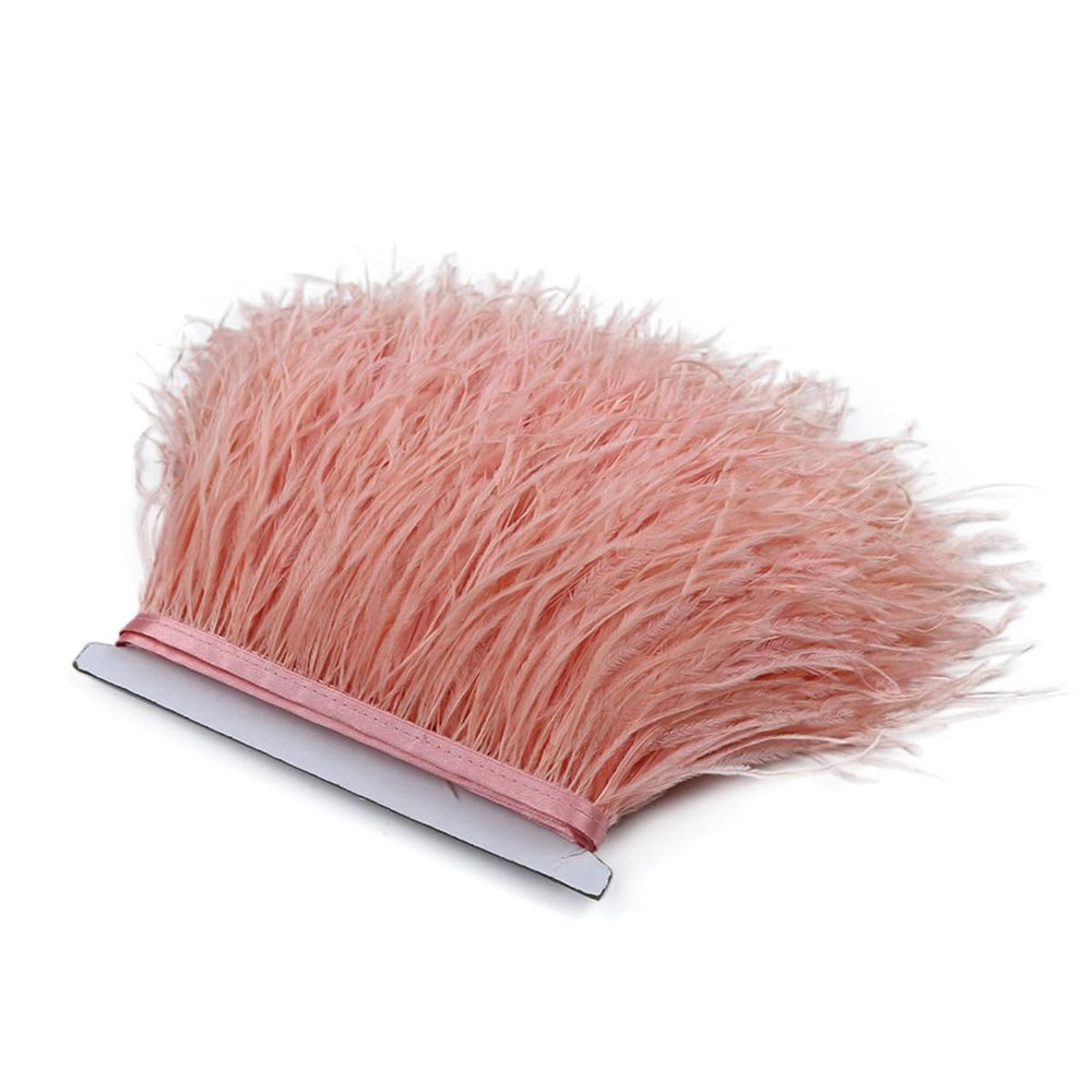 10Meter White Ostrich Feathers Trim Fringe 6-18CM Ostrich Feather Ribbon Trimming Clothing Dress Sewing Decoratio Shrimp Pink 6-8 CM