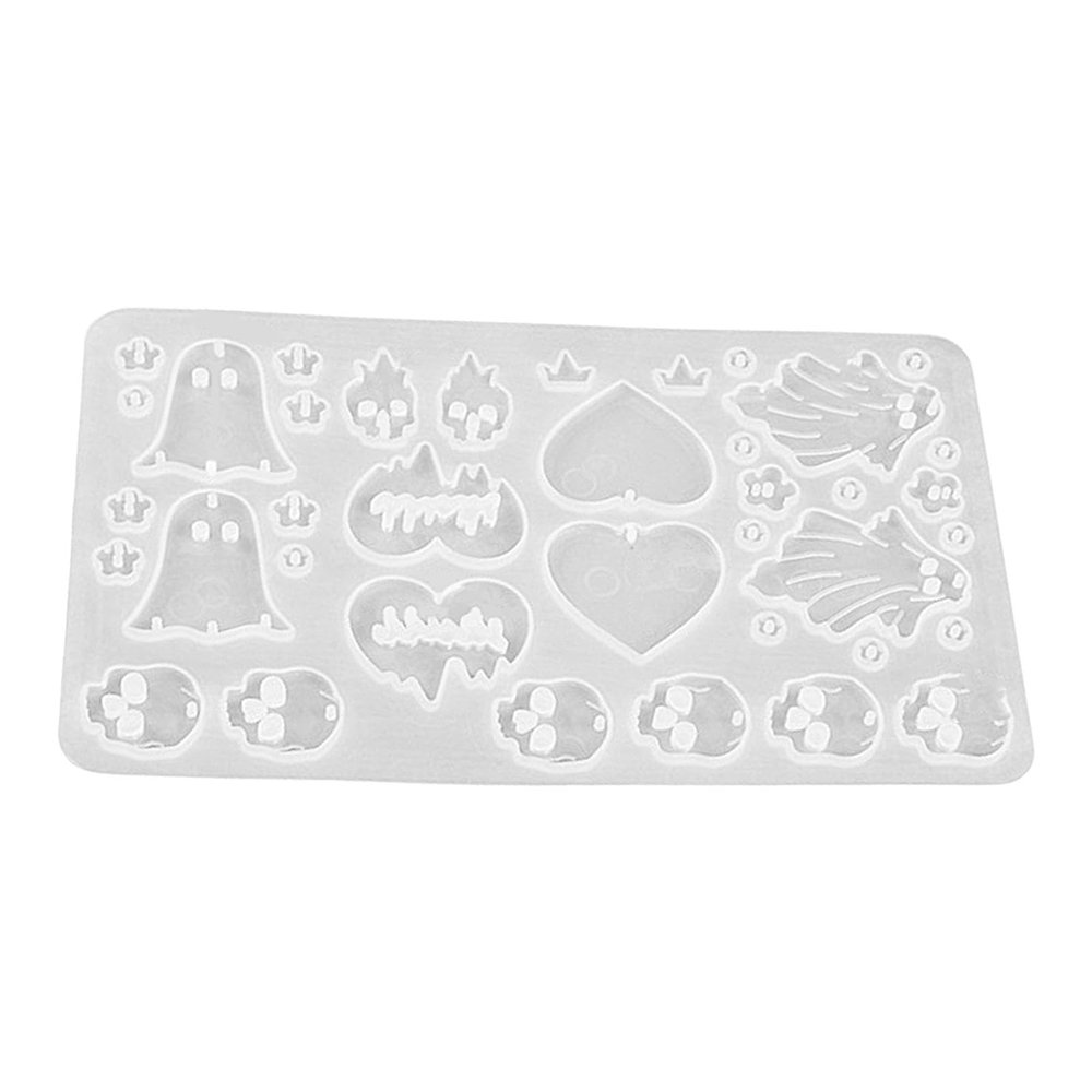Halloween Pumpkin Skull Earring Molds, Ghost Shape Silicone Mould for Halloween Festival Women Girls DIY (A)