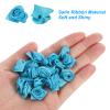 PATIKIL 0.6" Mini Satin Ribbon Roses, 30 Pcs Tiny Fabric Flowers Embellishments Rosettes Applique for DIY Crafts and Wedding, Blue view 4