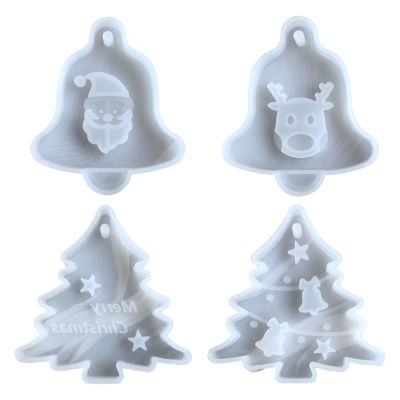Christmas Tree Bell Elk Pendant Silicone Mould Car Pendant Ornaments Resin Casting Mold Epoxy Resin Molds DIY Craft Jewelry Making