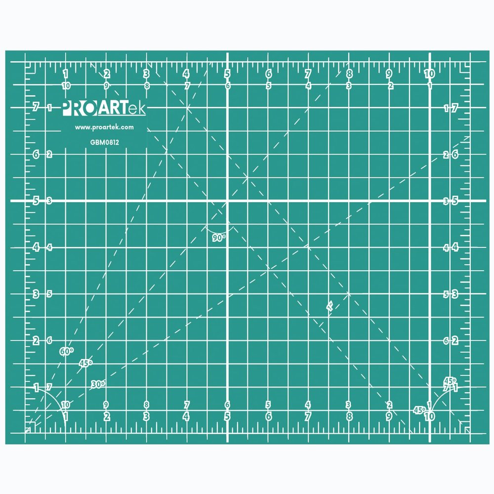 Proartek PK00005 Model GBM0812 Series 8.5" x 12" Professional Cutting Mat; Double-Sided Green/Black; Self-Healing; For Graphic Arts, Hobbies, Sewing, Scrapbooking, and other Cutting Projects