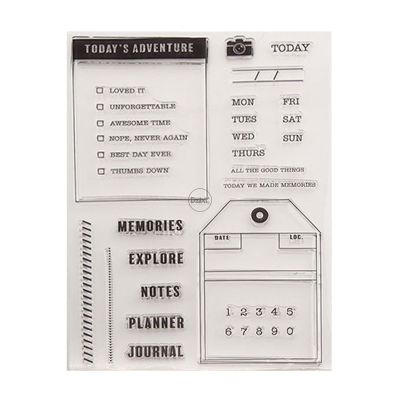 DzIxY Calendar Label Clear Stamps for Card Making Scrapbook Album Crafts Supplies Silicone Seals Ink Pad Transparent Stencils