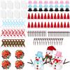 Poen 24 Pack Snowman Craft Kit Christmas DIY Craft Kit Build Decorating Snowman Modeling Clay Hats Buttons Scarfs Foam Balls Craft Supplies for Xmas view 1