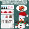 Poen 24 Pack Snowman Craft Kit Christmas DIY Craft Kit Build Decorating Snowman Modeling Clay Hats Buttons Scarfs Foam Balls Craft Supplies for Xmas view 2