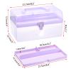 BTSKY Multipurpose Plastic Craft Storage Containers with Removable Tray, Clear Plastic Storage Box with Lid & Handle, Easy Carry & Stack Small Storage Container, 8.5x5x4.9 Inch, Rectangle-Purple view 3