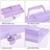 BTSKY Multipurpose Plastic Craft Storage Containers with Removable Tray, Clear Plastic Storage Box with Lid & Handle, Easy Carry & Stack Small Storage Container, 8.5x5x4.9 Inch, Rectangle-Purple view 4