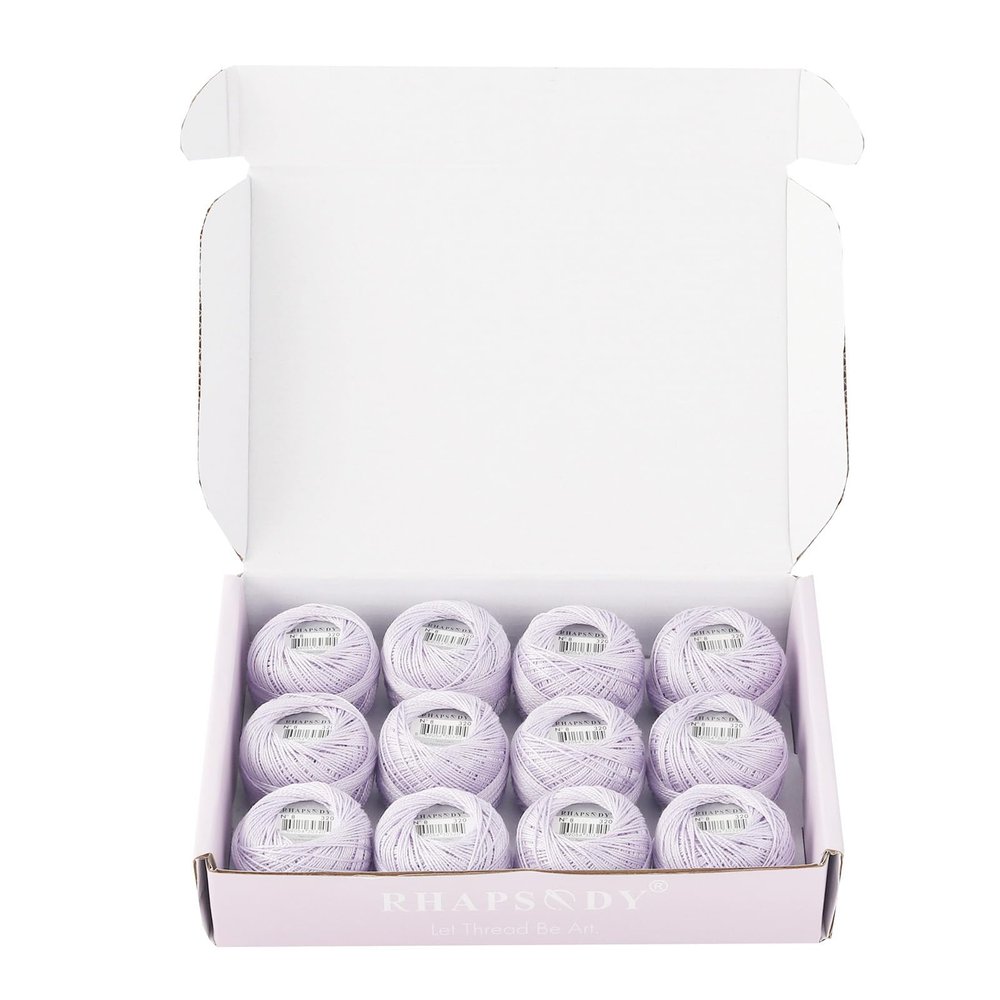 Rhapsody 12 Balls Set Pearl Cotton Thread Size 8 Crochet Thread Embroidery Perle Hand Knitting, Embroidery, Cross-Stitch, Sewing, Needlepoint, DIY, Quilting (Col 320)