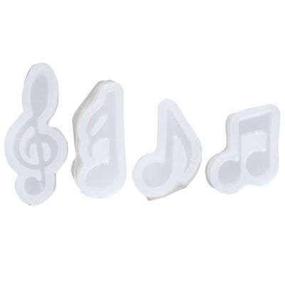 Uniquer 4Pcs Musical Note Silicone Molds,Unique Silicone Molds for DIY Handmade Car Freshies,Jewelry Pendant,Candle