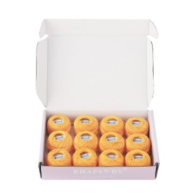 Rhapsody 12 Balls Set Pearl Cotton Size 8 Crochet Thread Embroidery Egyptian Cotton Singed Hand Knitting, Embroidery, Cross-Stitch, Sewing, Needlepoint, DIY, Quilting (Col 824)