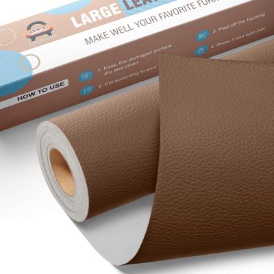 Leather Repair Kit for Furniture 16"x 31.5" Leather Tape Repair Patch Self Adhesive Sofa Vinyl Repair Patch Kit for Car Seat,Couch,Boat Seat,Chair - Caramel Brown
