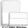 Hamilco Card Stock Folded Blank Cards with Self Seal Envelopes 5x7 - Scored White Cardstock Paper 80lb Cover - 100 Pack (Bright) view 2